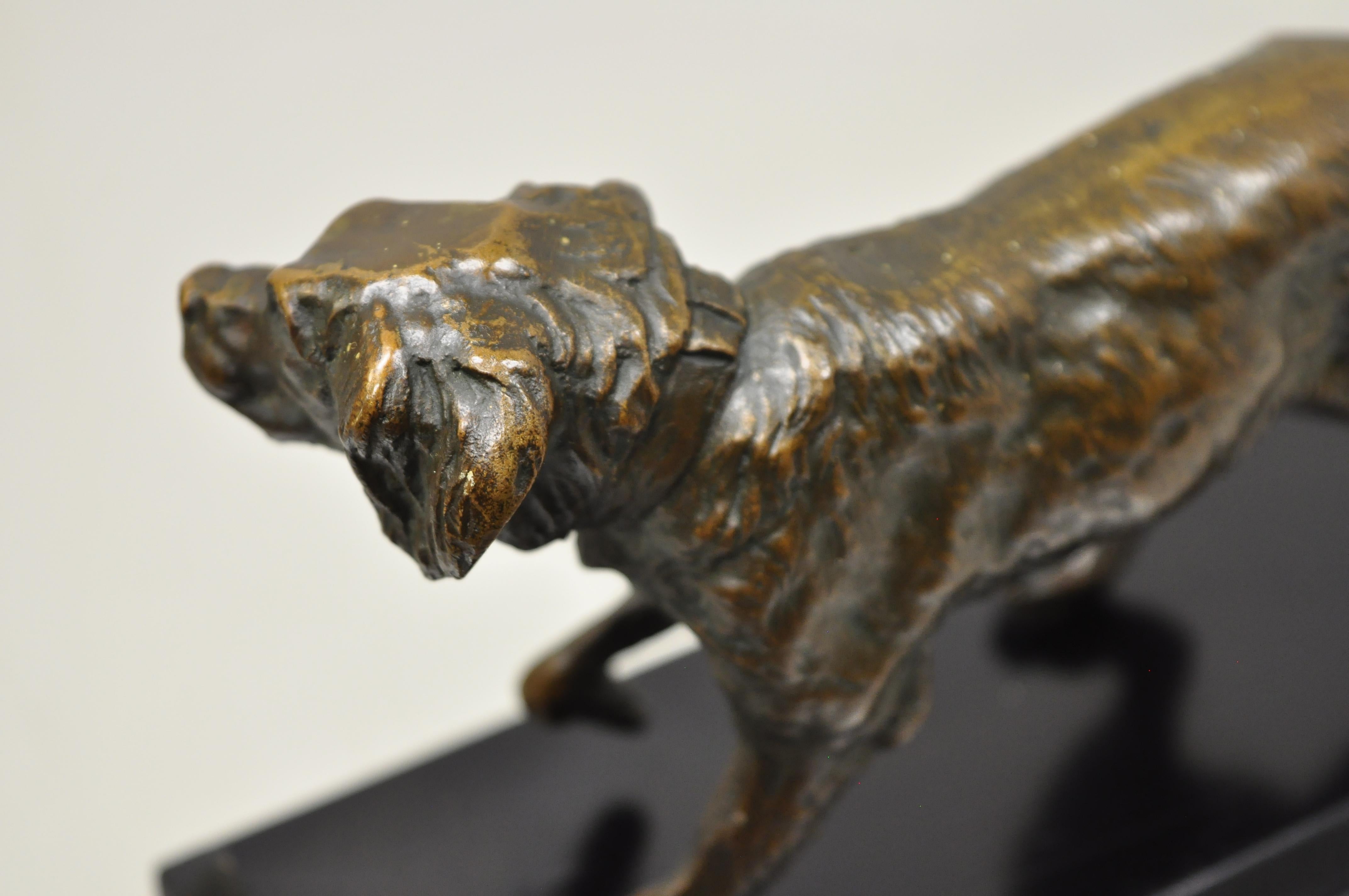 Antique Cast Bronze Labrador Retriever Dog Statue Figurine Paperweight In Good Condition In Philadelphia, PA