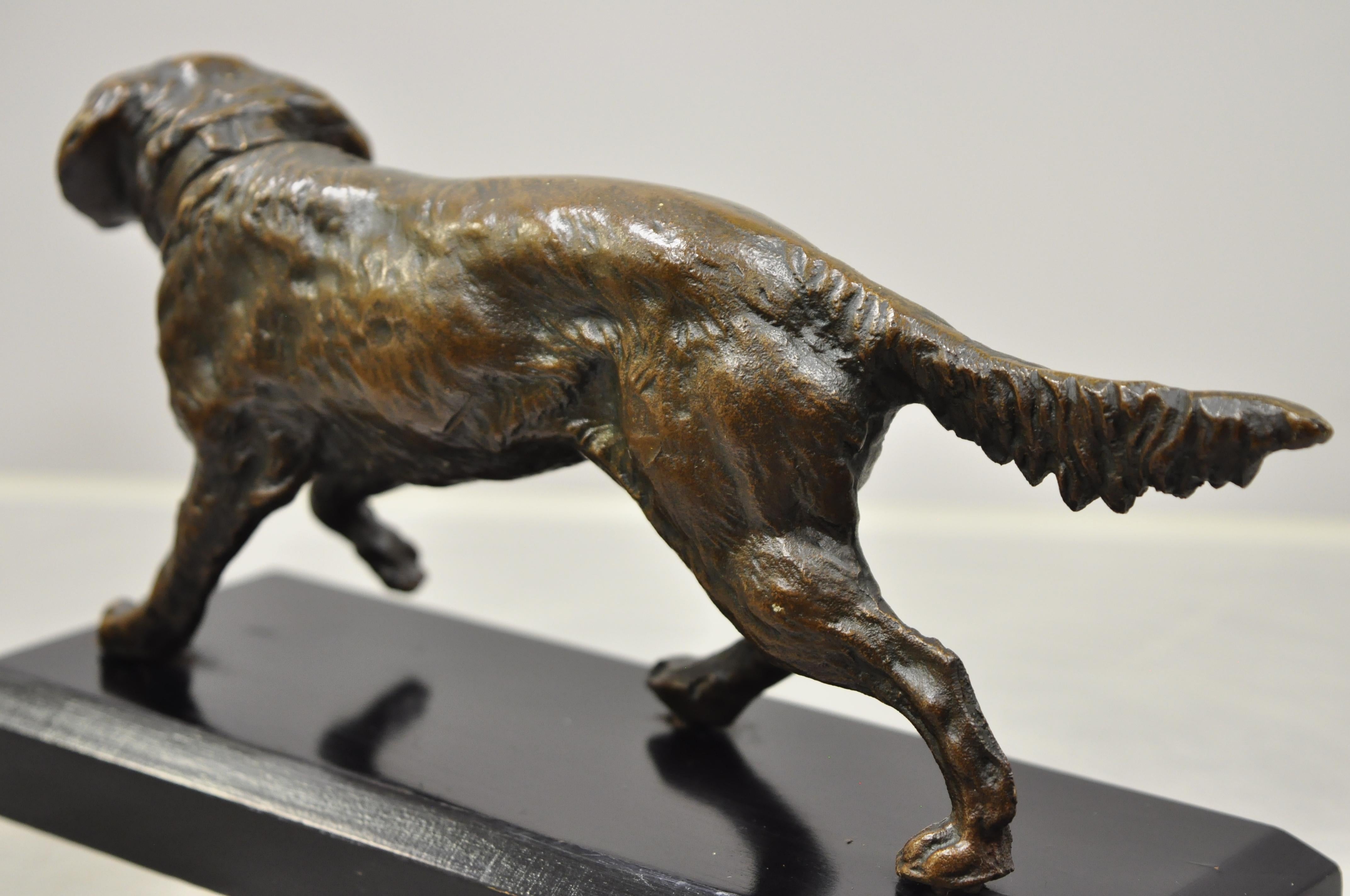 20th Century Antique Cast Bronze Labrador Retriever Dog Statue Figurine Paperweight