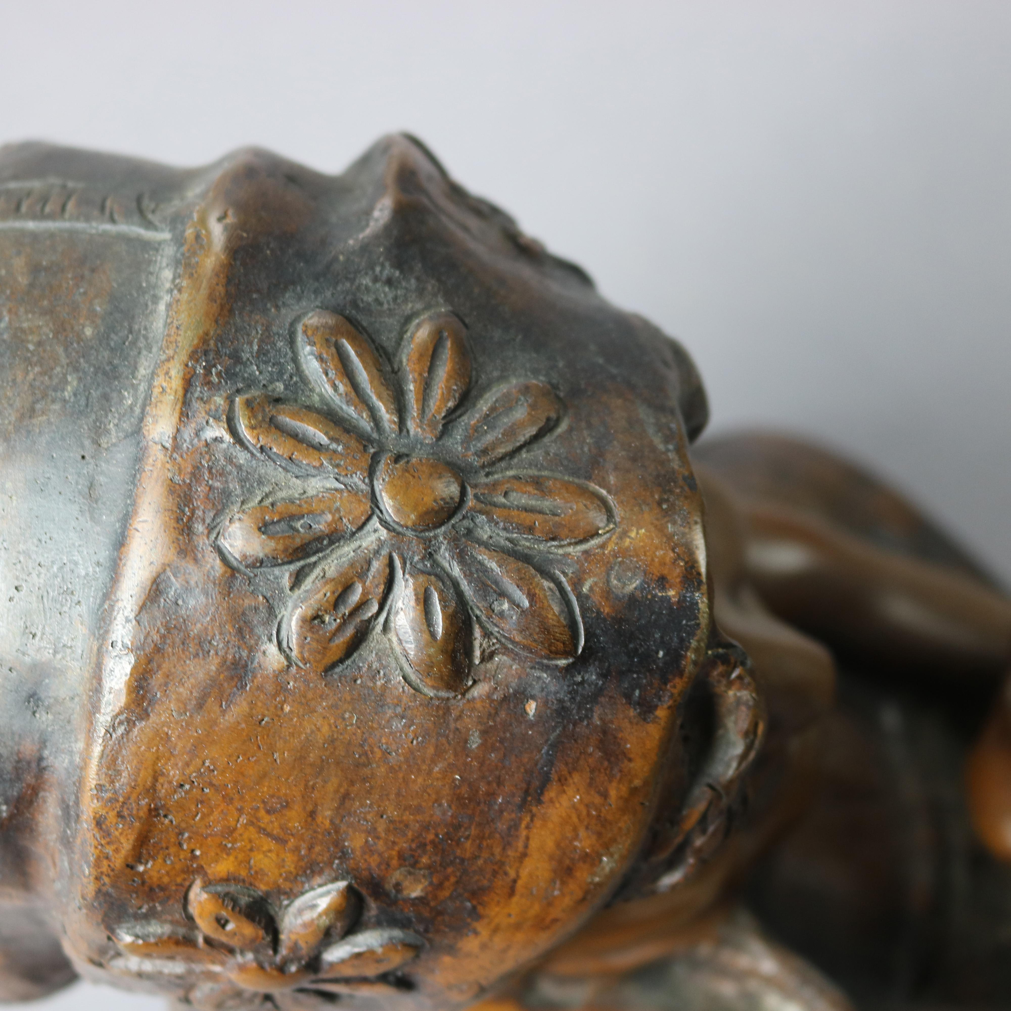 Sculpture mère & Child en bronze antique, circa 1900 5