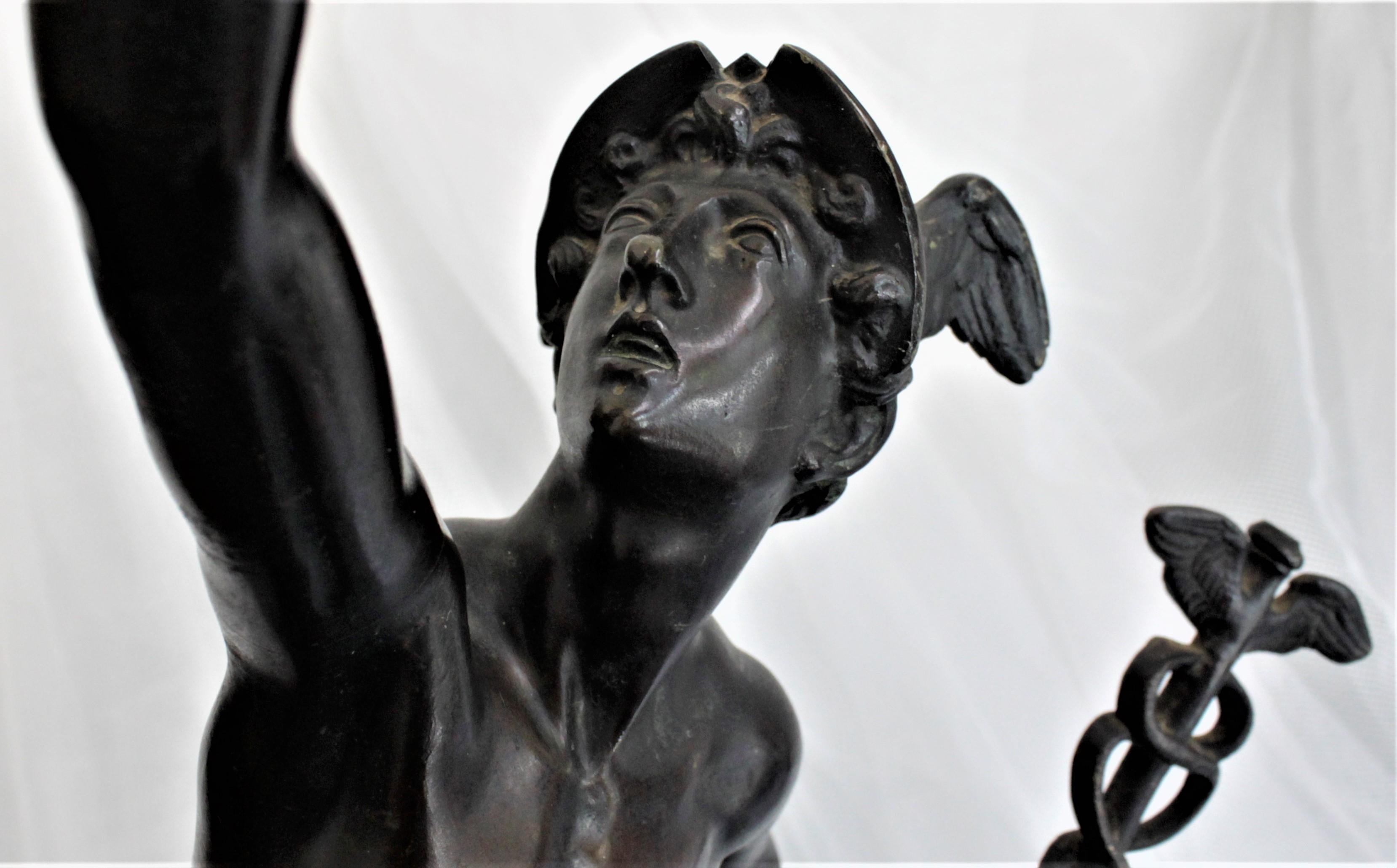 Antique Cast Bronze Sculpture of the Mythological God Mercury or Hermès 6