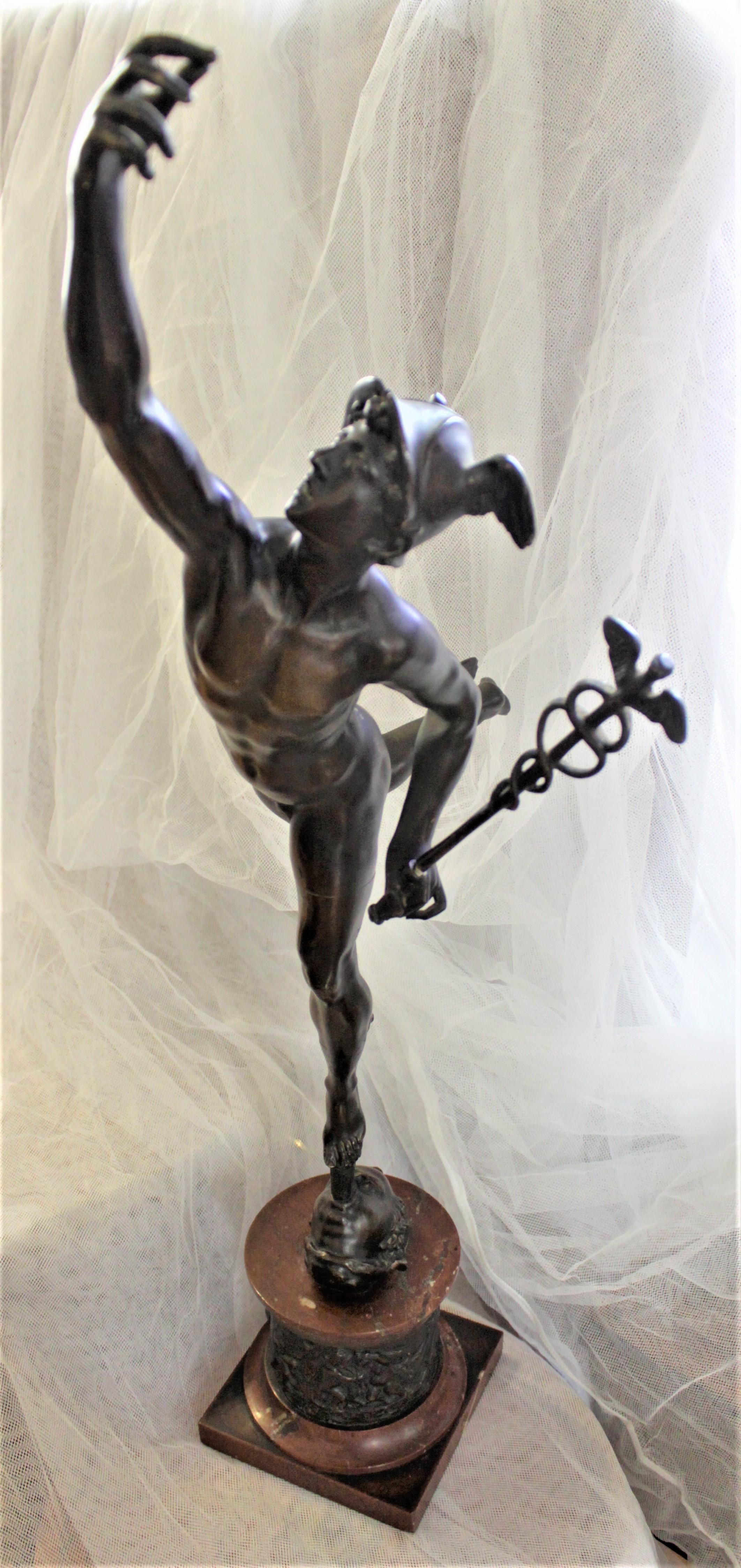 19th Century Antique Cast Bronze Sculpture of the Mythological God Mercury or Hermès