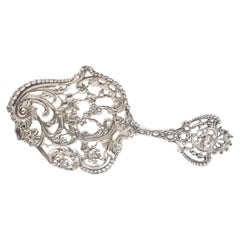 Antique Cast Gorham Sterling Silver Bon Bon Spoon No. 586 with Flowers