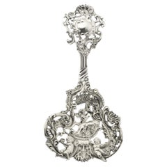 Antique Cast Gorham Sterling Silver Bon Bon Spoon No. 589 with Cherubs