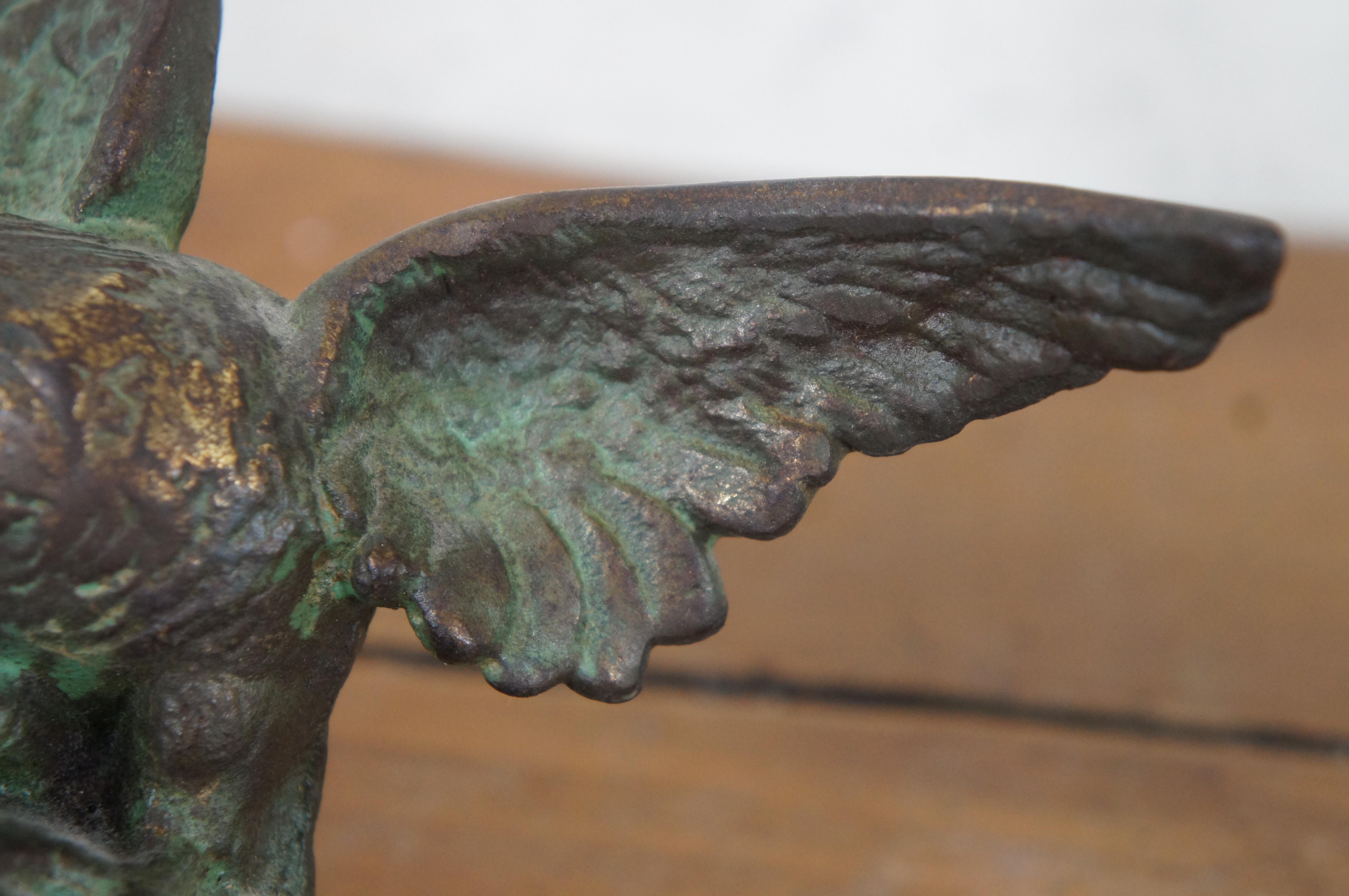 Antique Cast Iron American Eagle Bookends Doorstops 6