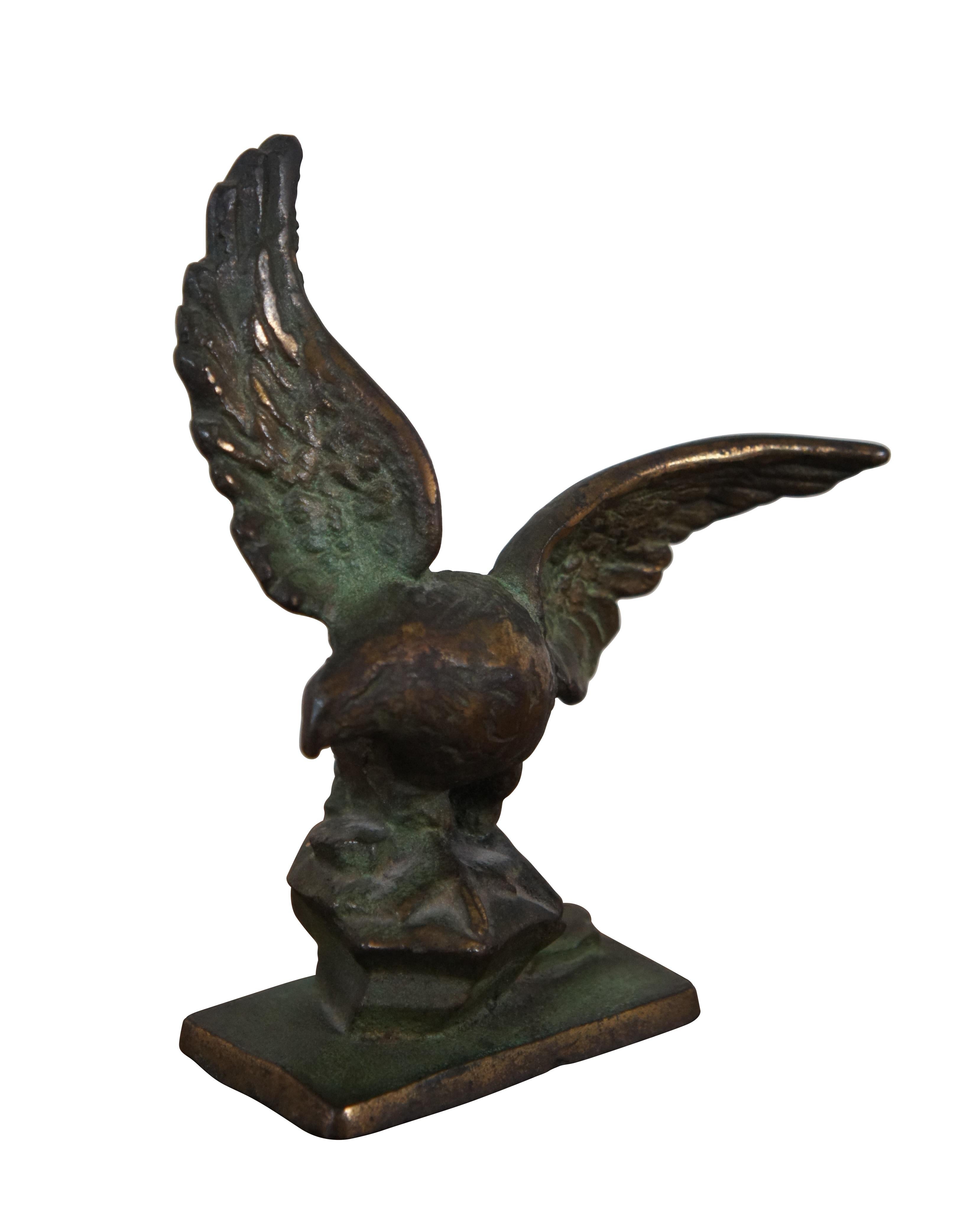 American Classical Antique Cast Iron American Eagle Bookends Doorstops 6