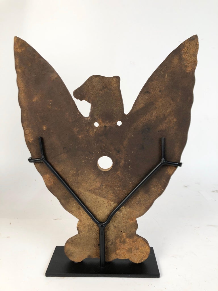 Antique Cast Iron American Eagle Shooting Gallery Target, 1930s Custom