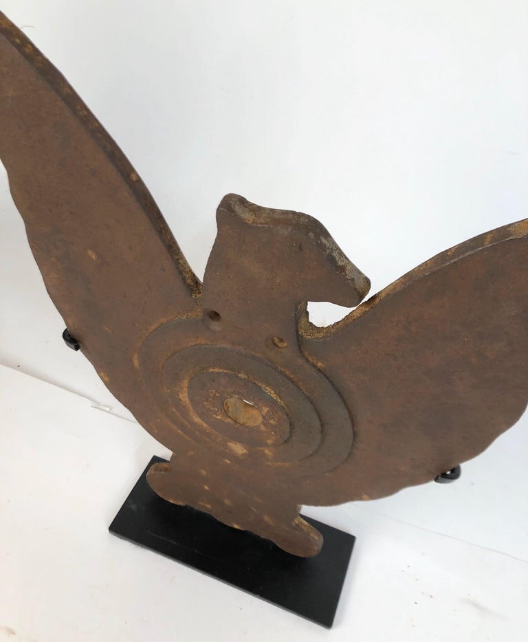 Antique Cast Iron American Eagle Shooting Gallery Target, 1930s Custom
