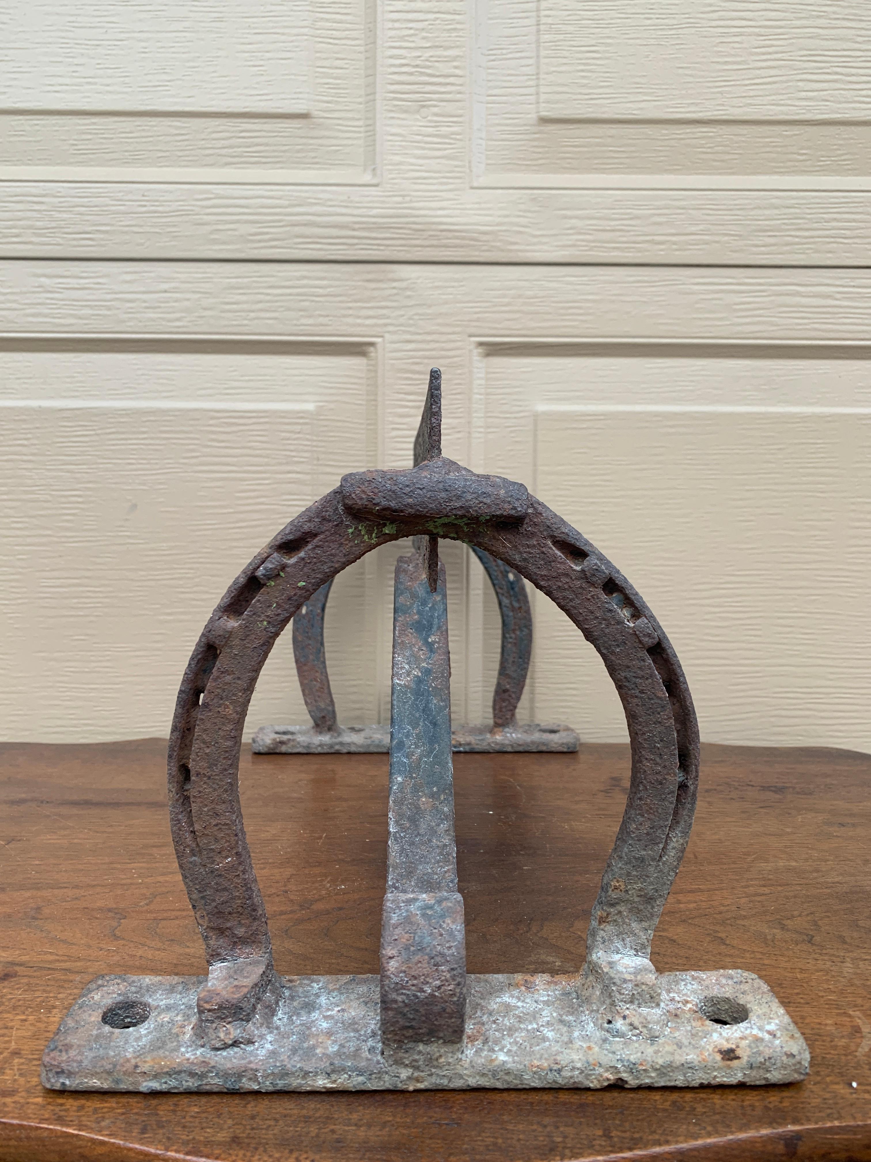 Antique Cast Iron American Equestrian Horseshoe Boot Scrape, Early 20th Century For Sale 4