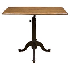 Antique Cast Iron and Wood Drafting Table, c.1900