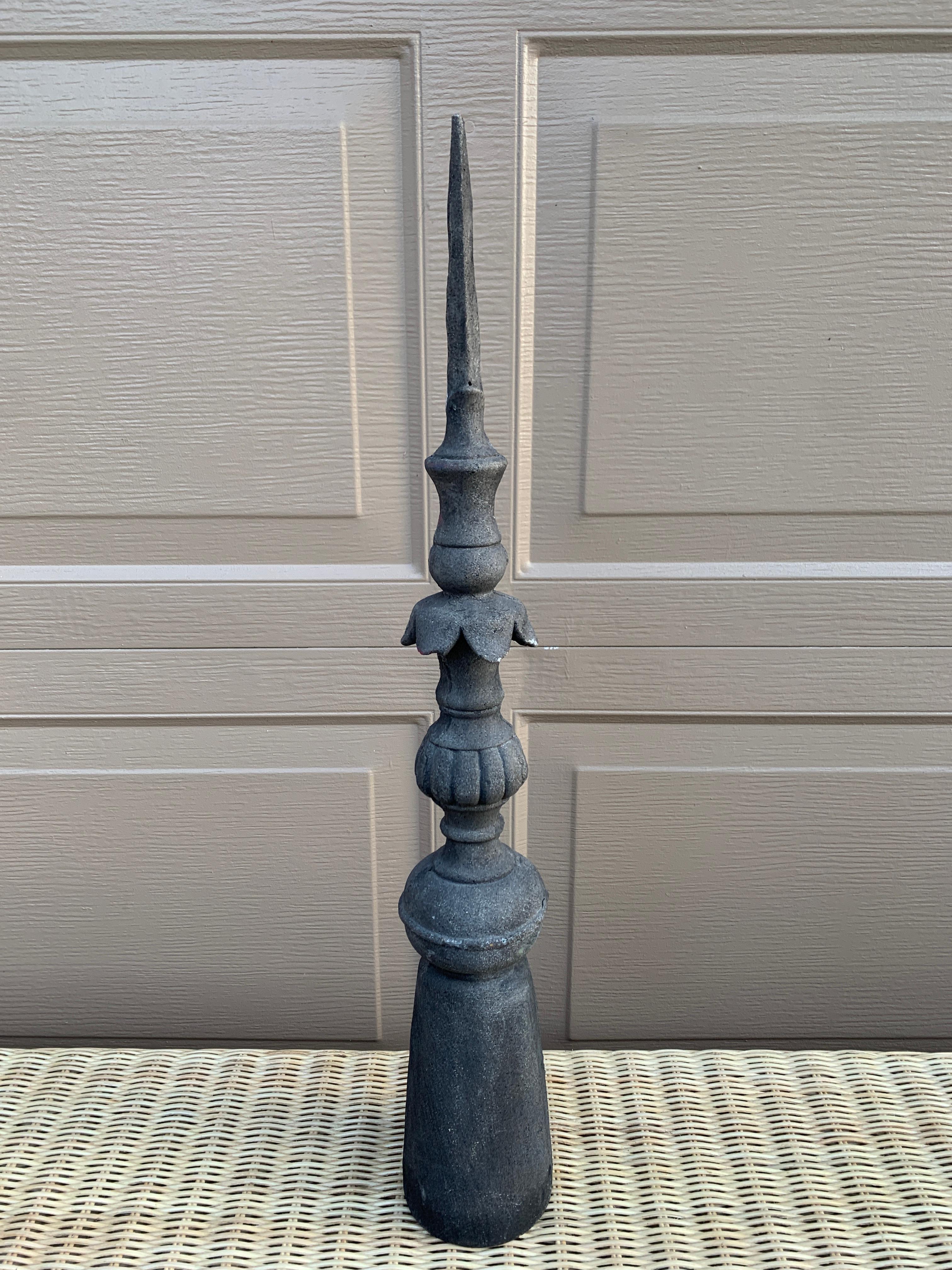 Antique Cast Iron Architectural Garden Obelisk Finial For Sale 4