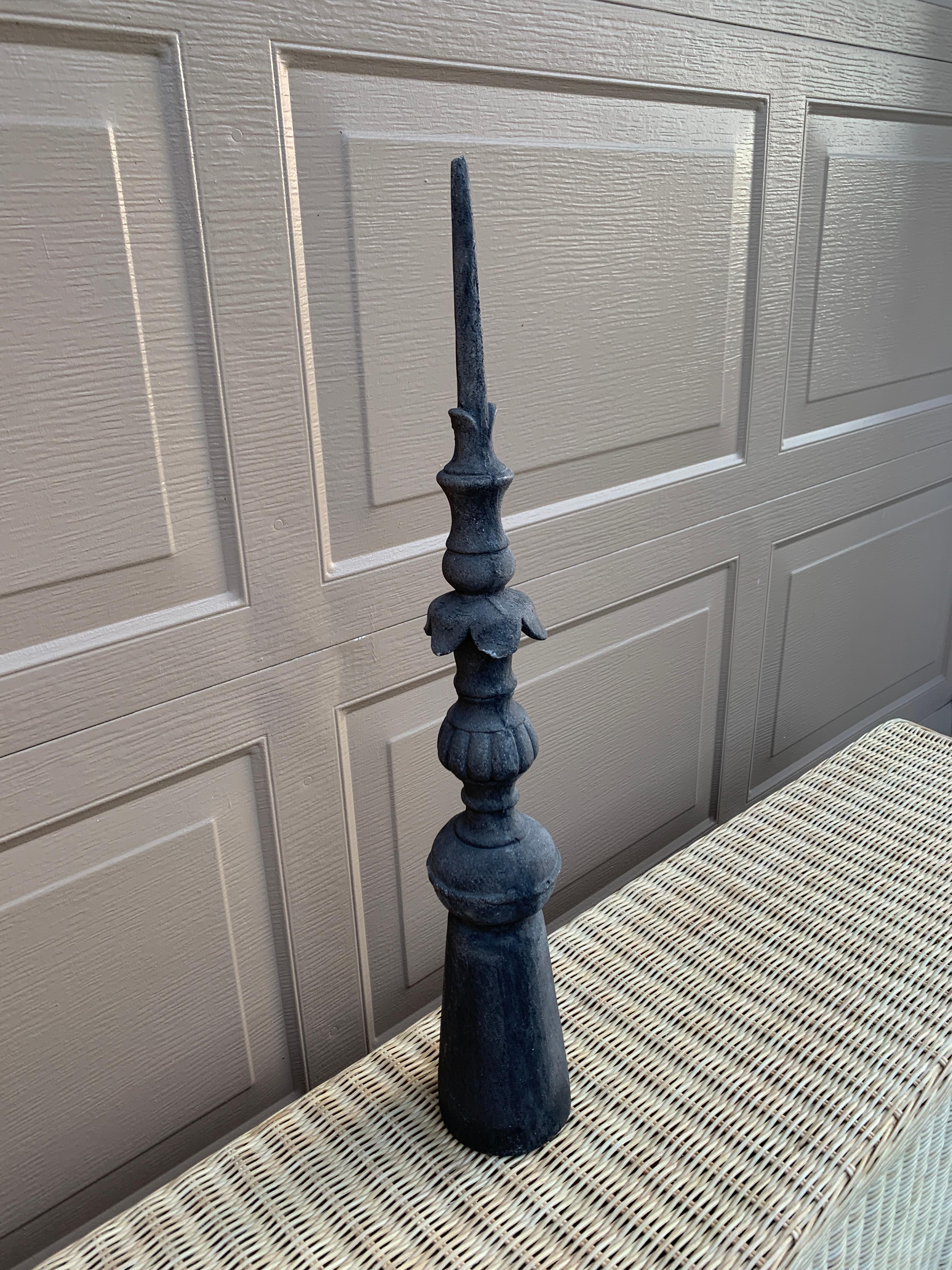 American Antique Cast Iron Architectural Garden Obelisk Finial For Sale