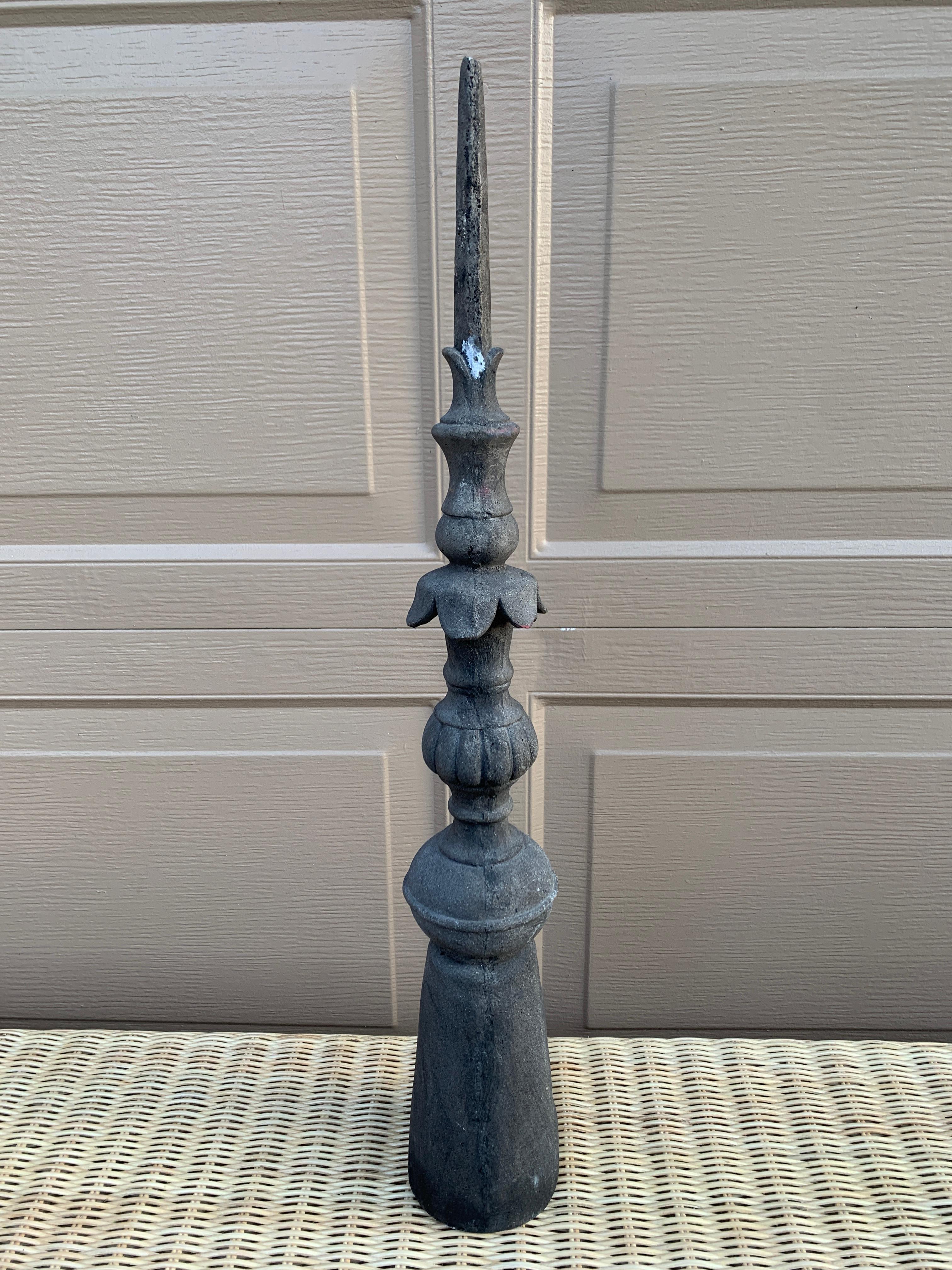 Antique Cast Iron Architectural Garden Obelisk Finial For Sale 3