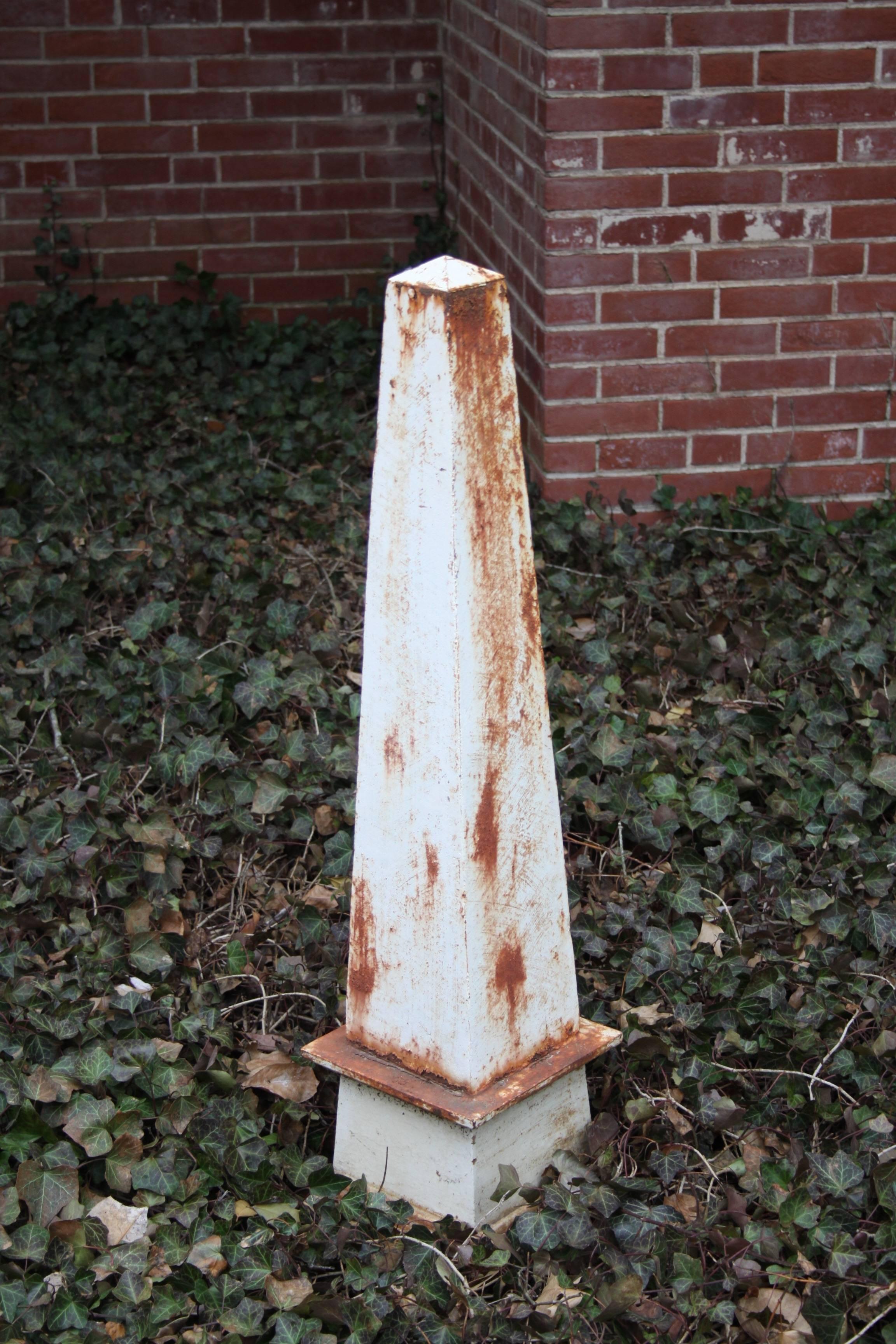 Antique Cast Iron Architectural Garden Obelisk  1