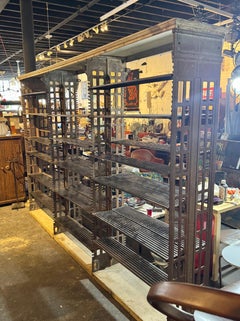 Antique Cast Iron Archival Library Bookcase by Snead