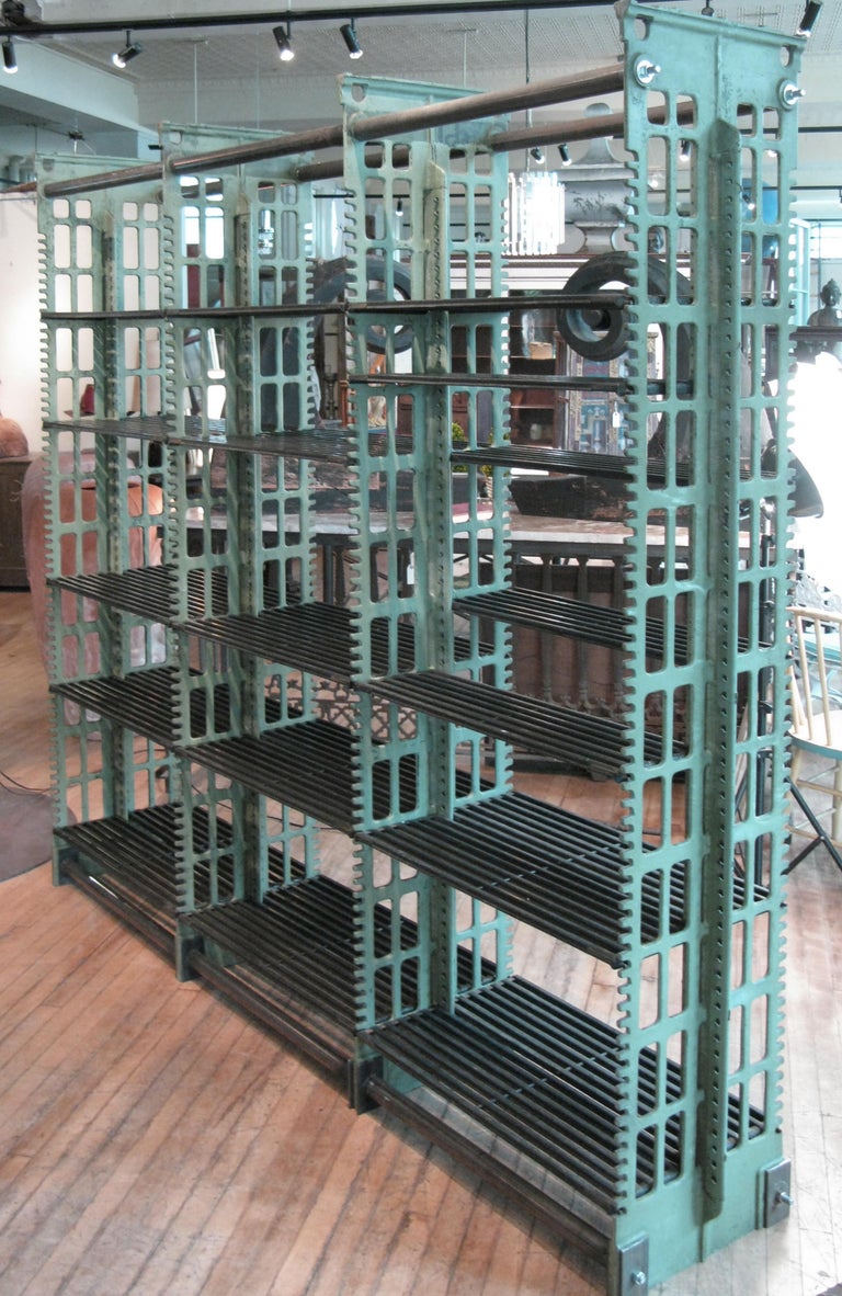Antique Cast Iron Archival Library Bookcase by Snead at 1stDibs