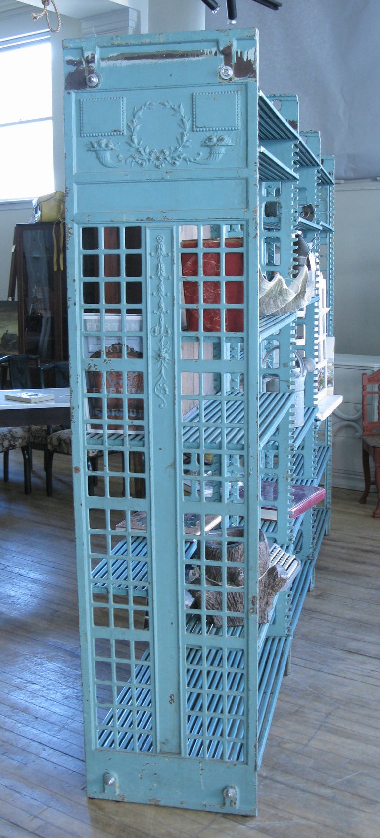 Antique Cast Iron Archival Library Bookcase by Snead at 1stDibs