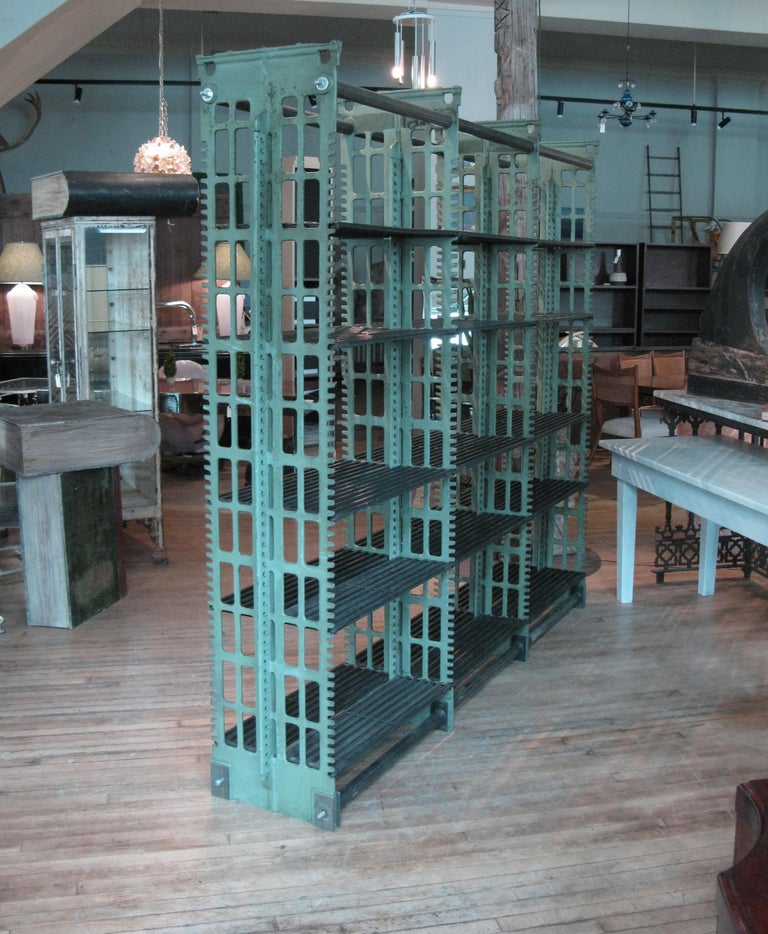 Antique Cast Iron Archival Library Bookcase by Snead at 1stDibs