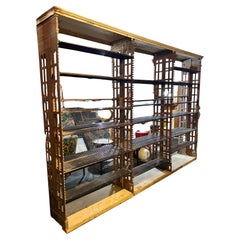 Antique Cast Iron Archival Library Bookcase by Snead