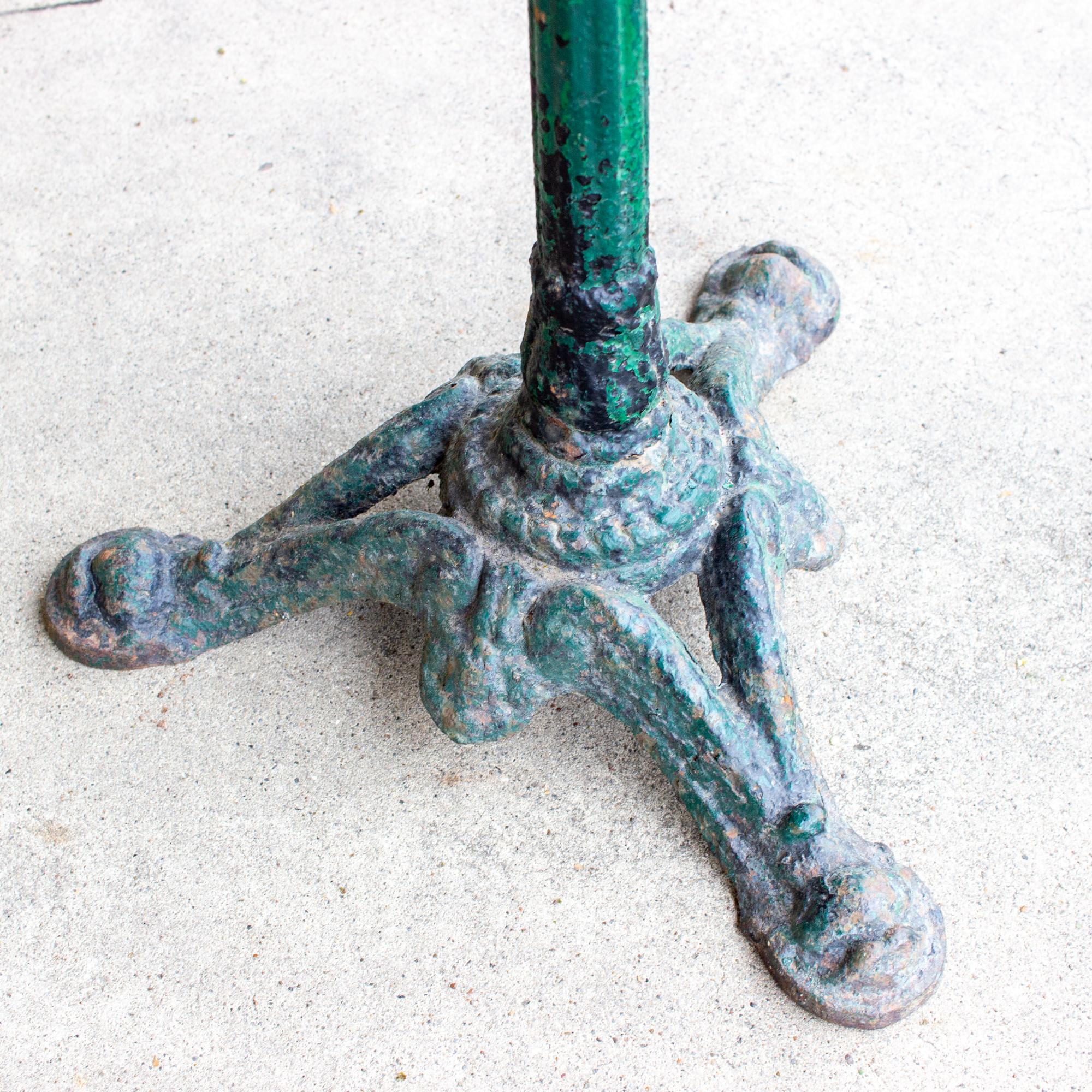 Antique Cast Iron Bistro Table with Concrete Top Found in France 4