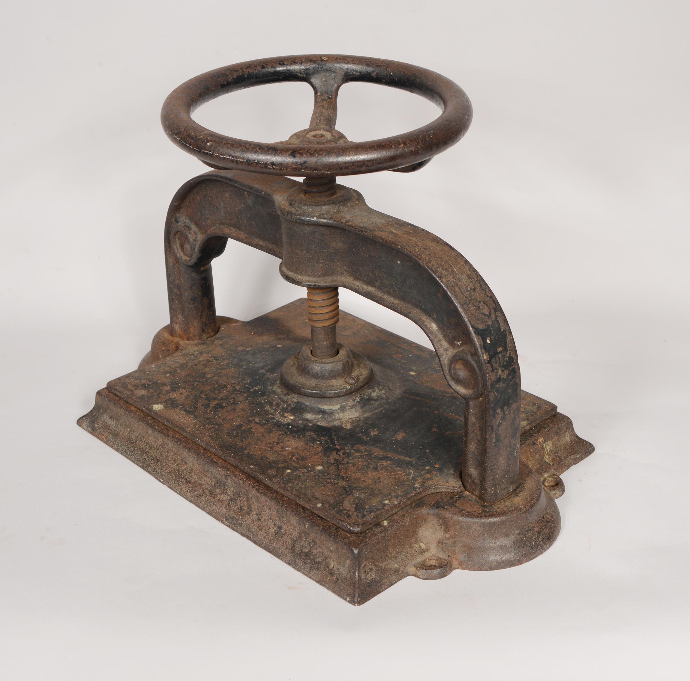 Late 19th Century Antique Cast Iron Book Press
