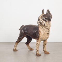 Antique Cast Iron Boston Terrier Doorstop by Hubley, circa 1910-1940
