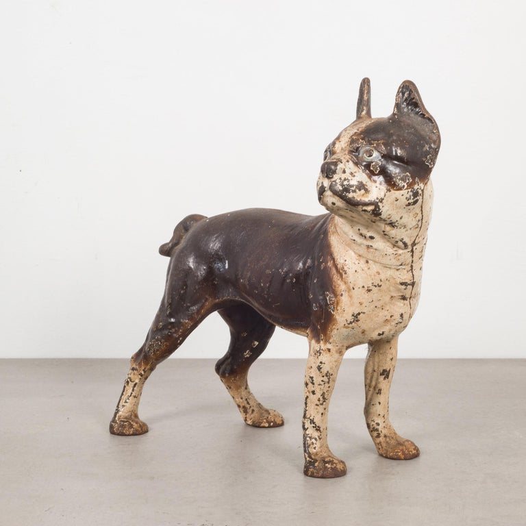 Antique Cast Iron Boston Terrier Doorstop by Hubley, circa 19101940 at