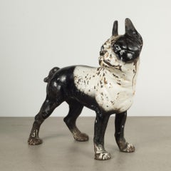 Antique Cast Iron Boston Terrier Doorstop by Hubley, circa 1910-1940