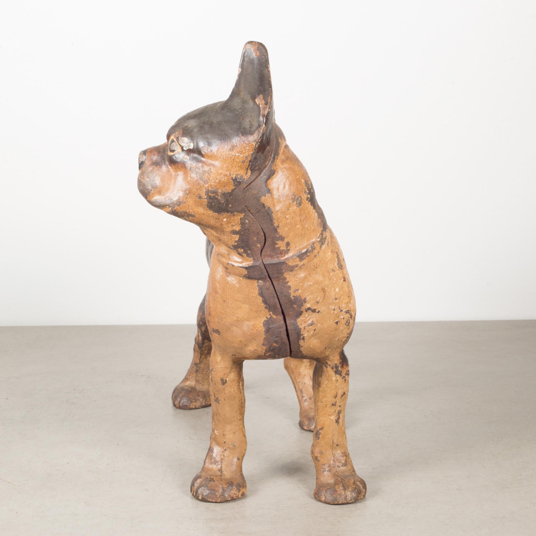 Moulage Butoir de porte en fonte Boston Terrier par Hubley, vers 1910-1940  (LIVRAISON GRATUITE) en vente