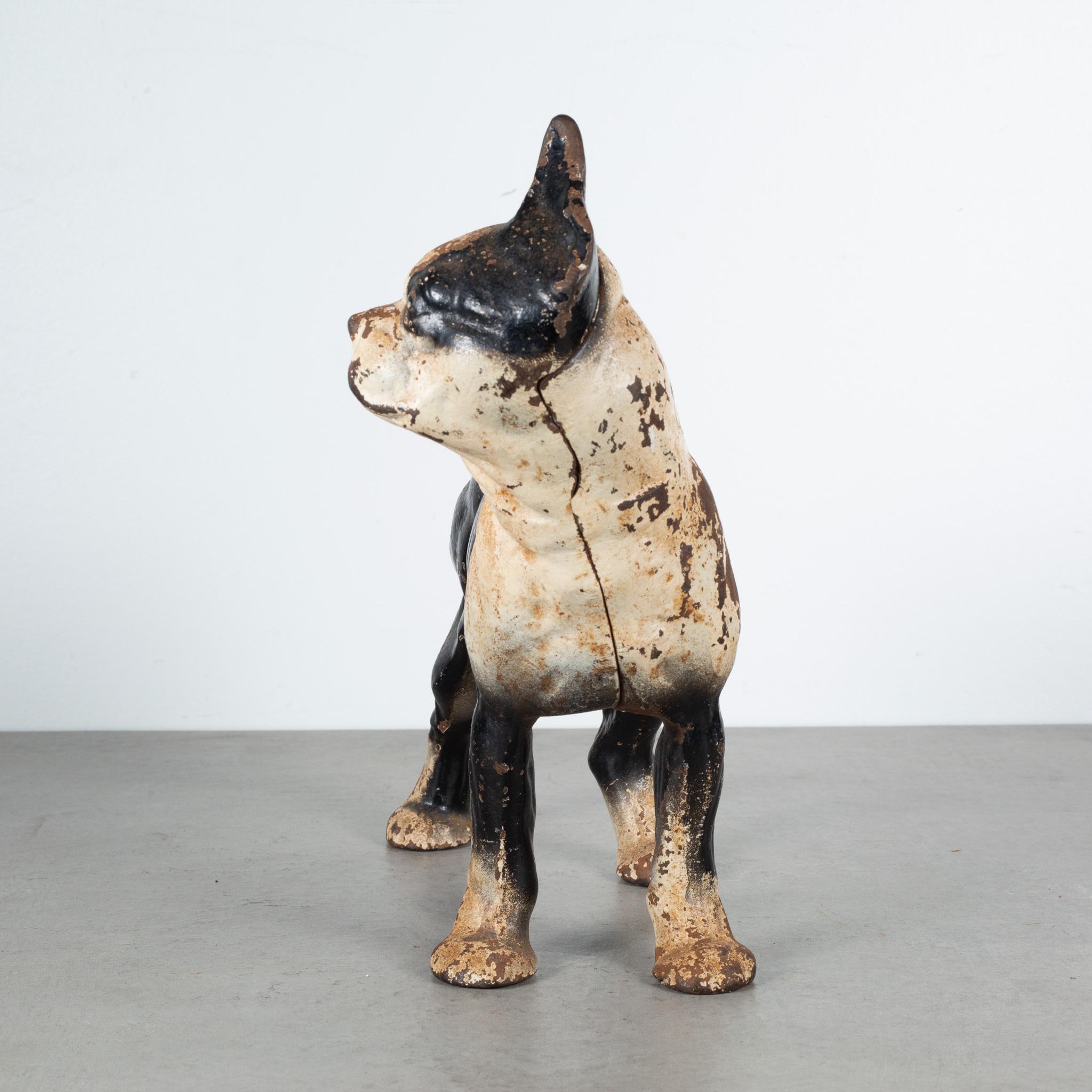 Antique Cast Iron Boston Terrier Doorstop by Hubley, circa 1910-1940 In Good Condition In San Francisco, CA