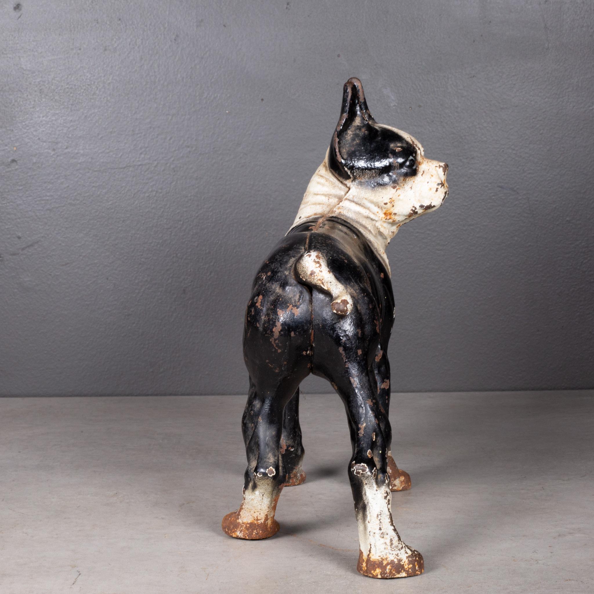 cast iron boston terrier statue