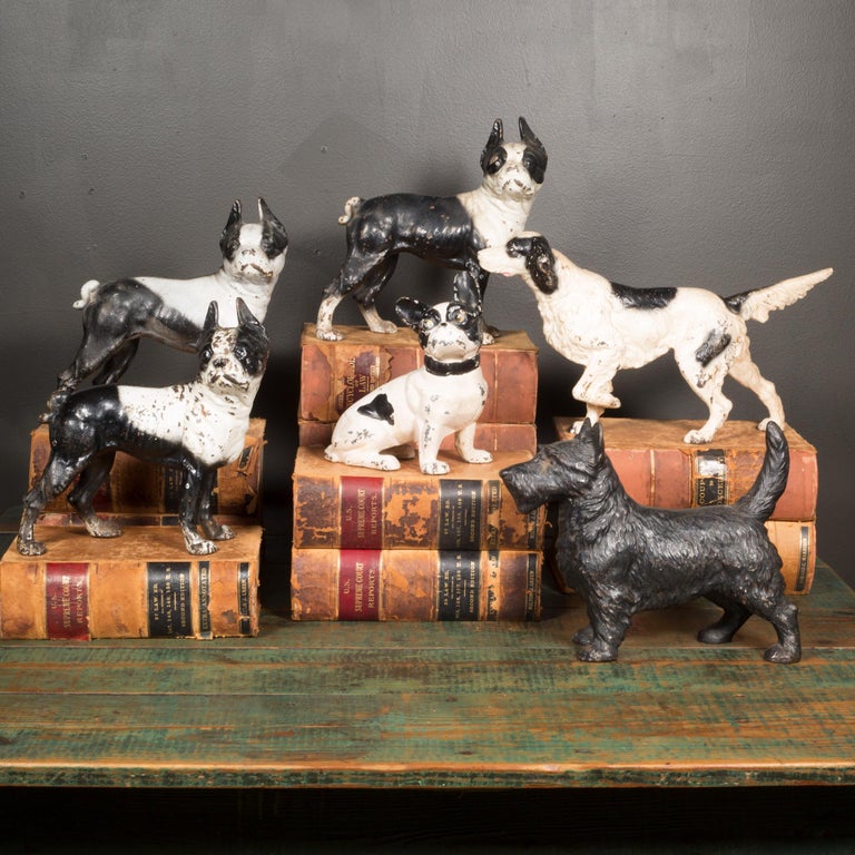 Antique Cast Iron Boston Terrier Doorstop by Hubley, circa 19101940 at