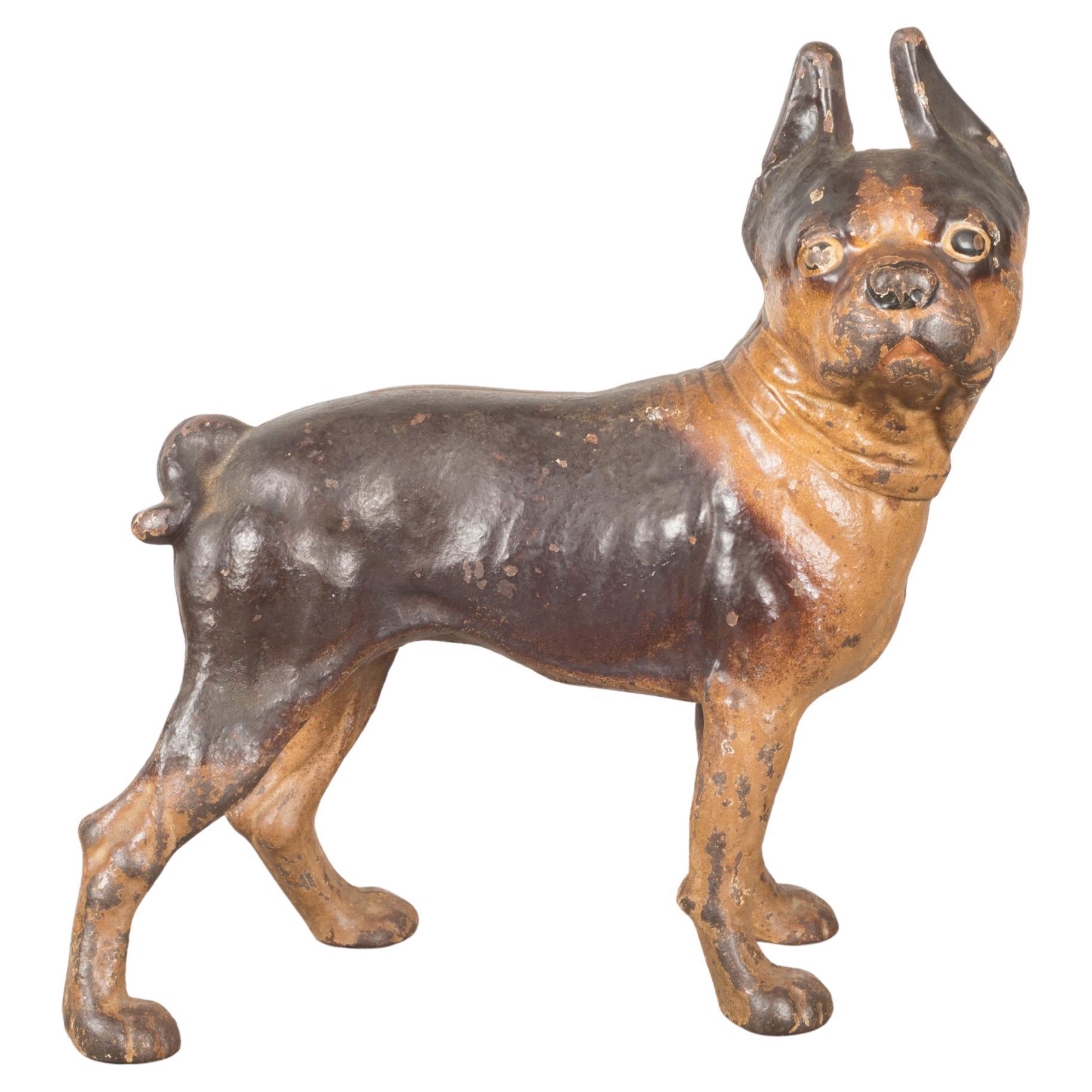 Cast Iron Boston Terrier Doorstop by Hubley, circa 1910-1940  (FREE SHIPPING) For Sale