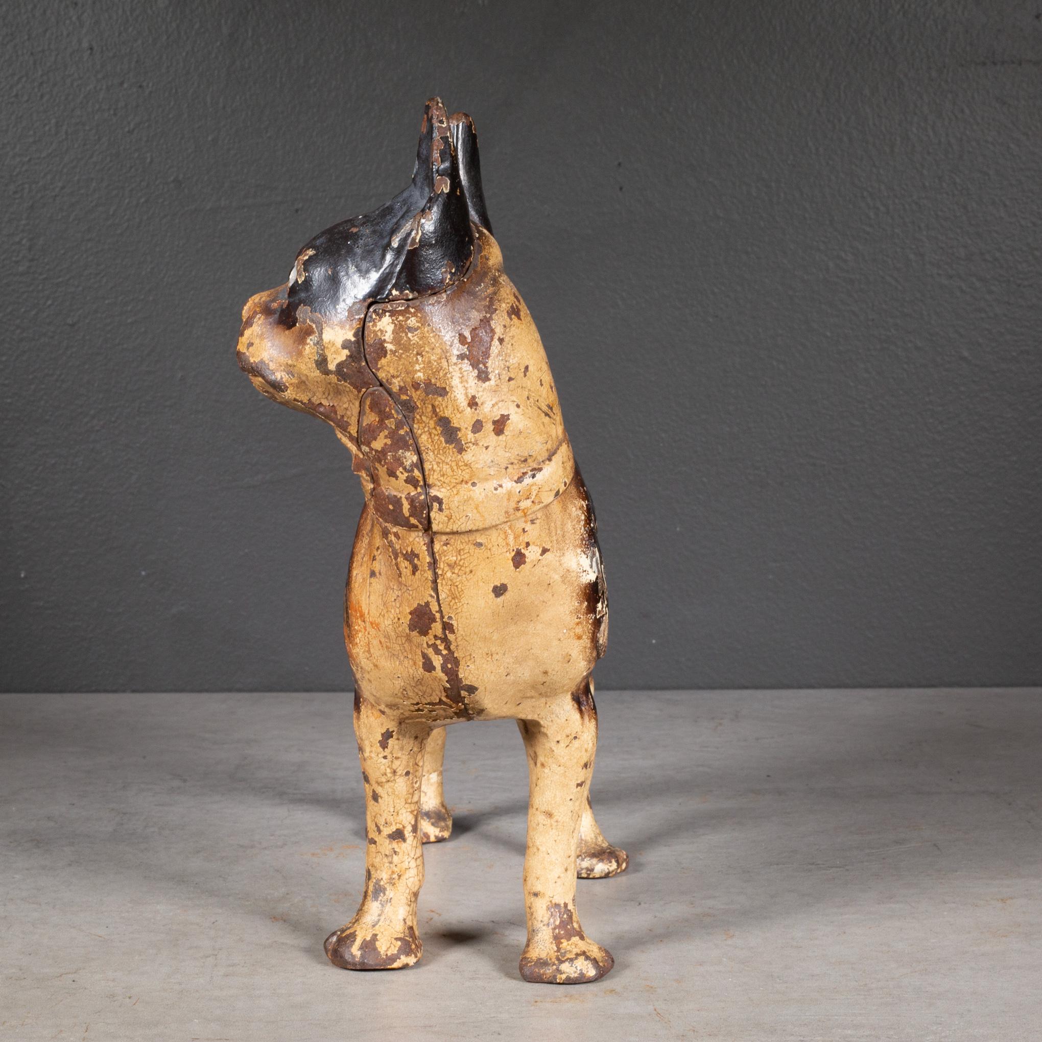 Industrial Antique Cast Iron Boston Terrier Doorstop c.1910-1940