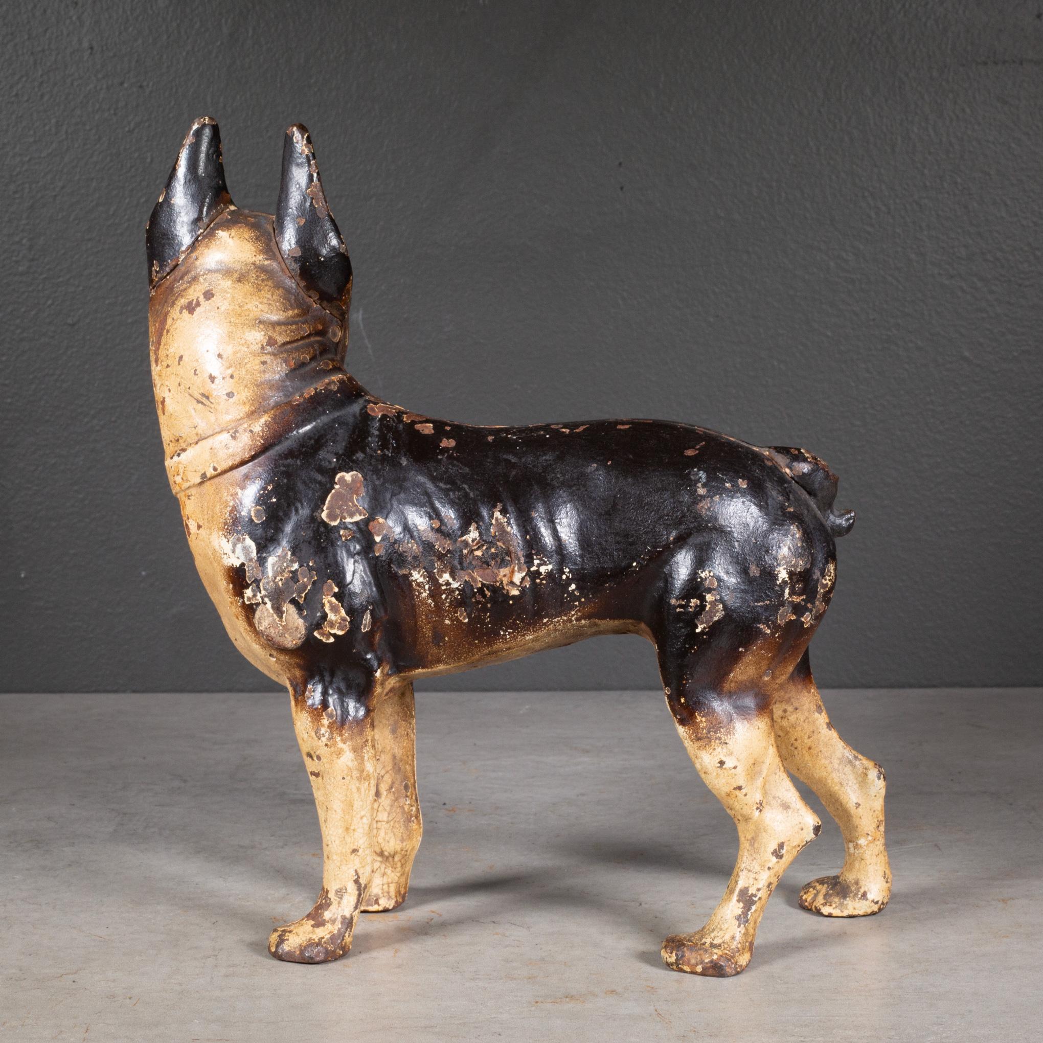 Antique Cast Iron Boston Terrier Doorstop c.1910-1940 In Good Condition In San Francisco, CA