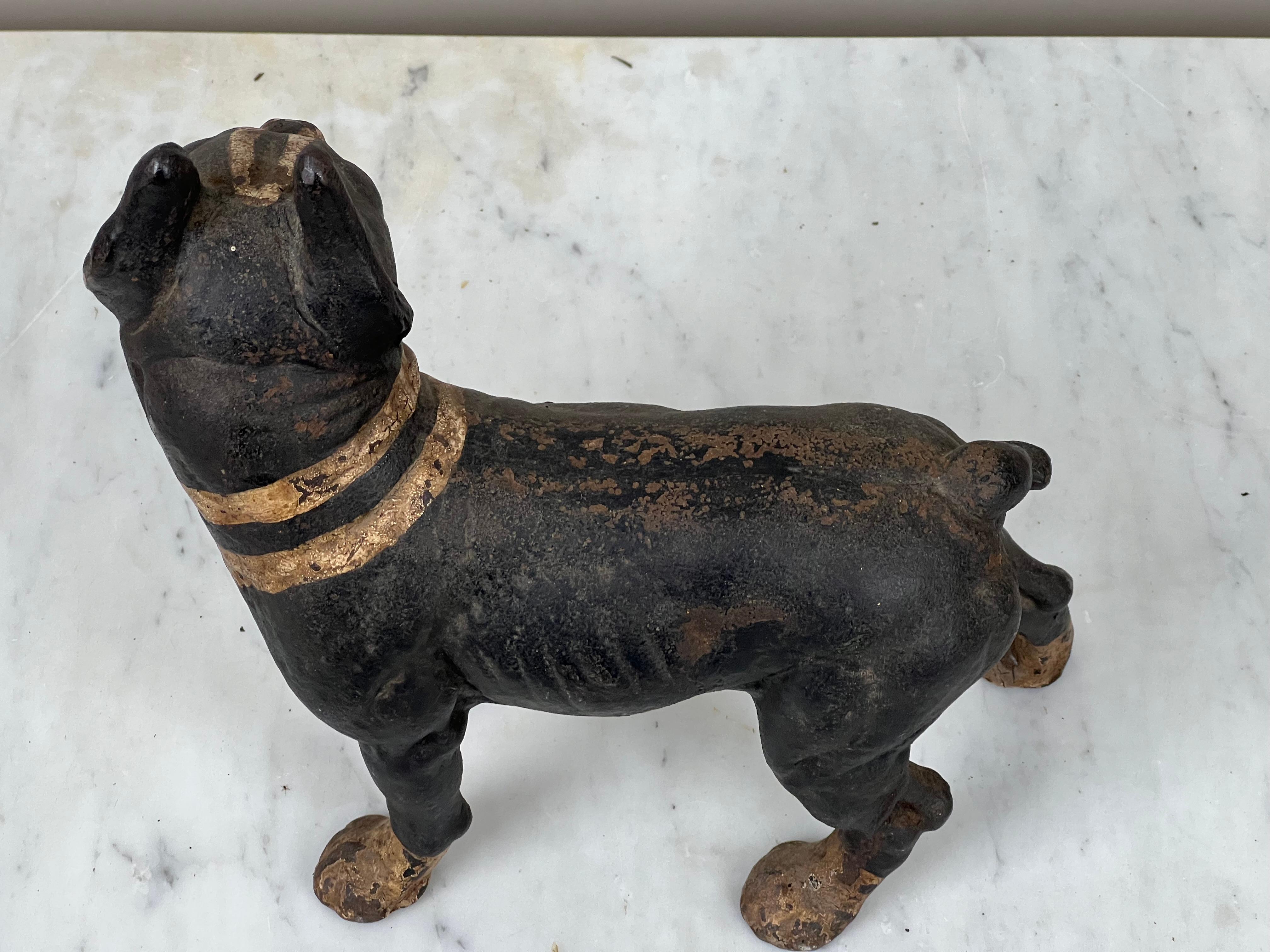 Americano Antico fermaporta Boston Terrier in ghisa, probabilmente Hubley in vendita