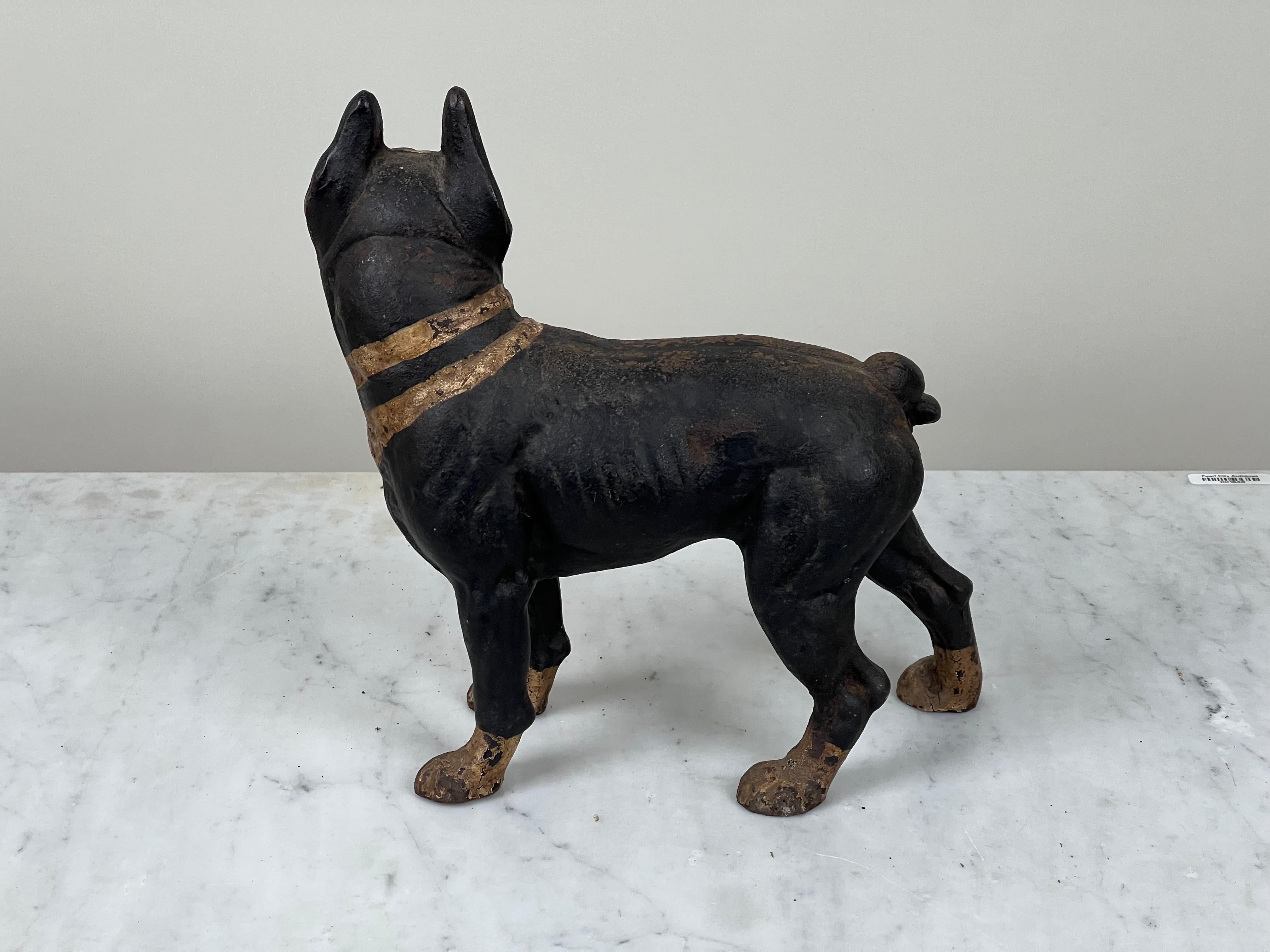 Antico fermaporta Boston Terrier in ghisa, probabilmente Hubley In condizioni buone in vendita a Westfield, MA