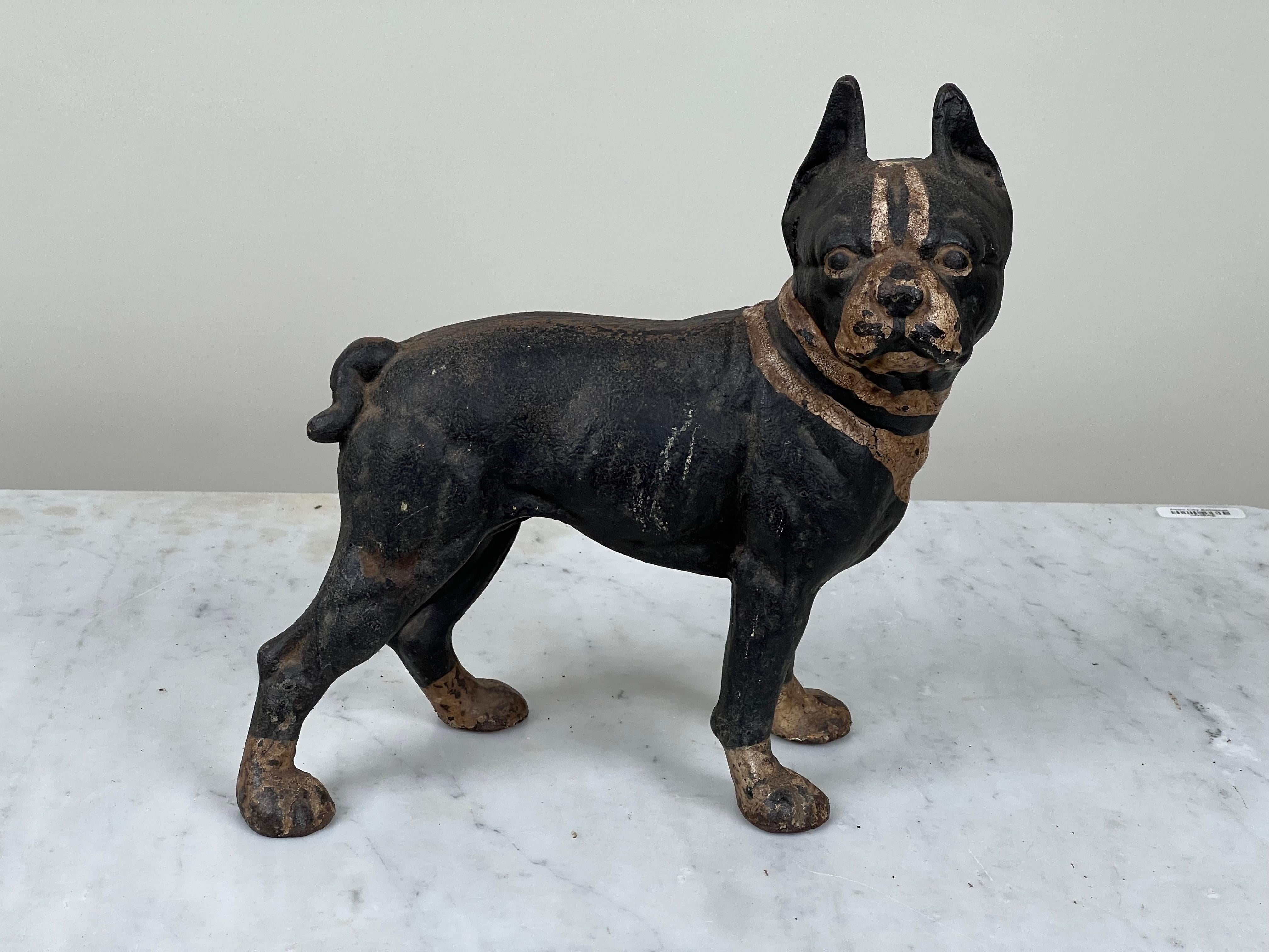 Antico fermaporta Boston Terrier in ghisa, probabilmente Hubley in vendita 1