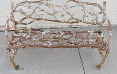 Banc de jardin en fonte antique en forme de branche