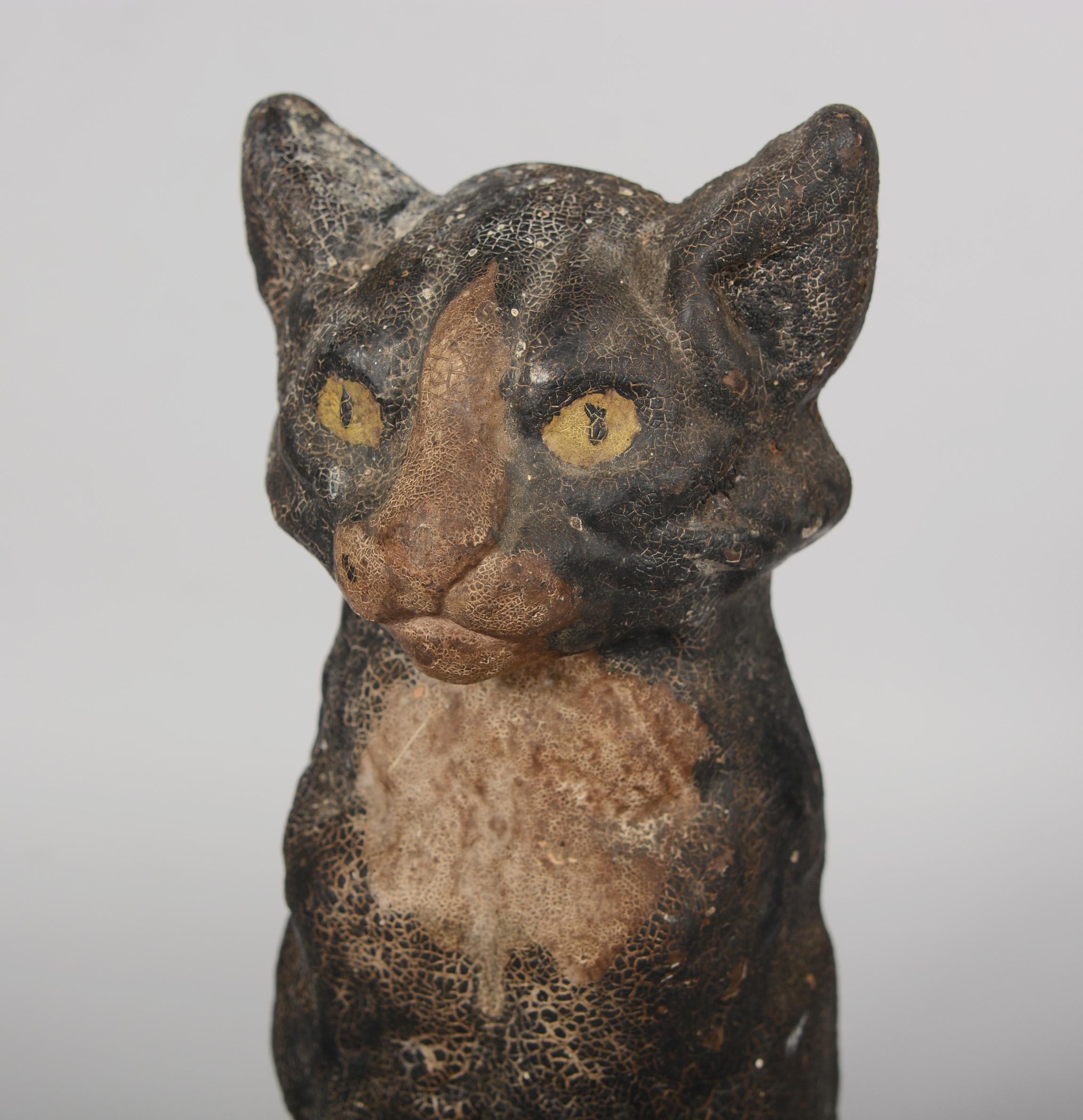 Antique Cast Iron Cat Door Stop by National Foundry In Good Condition In San Mateo, CA
