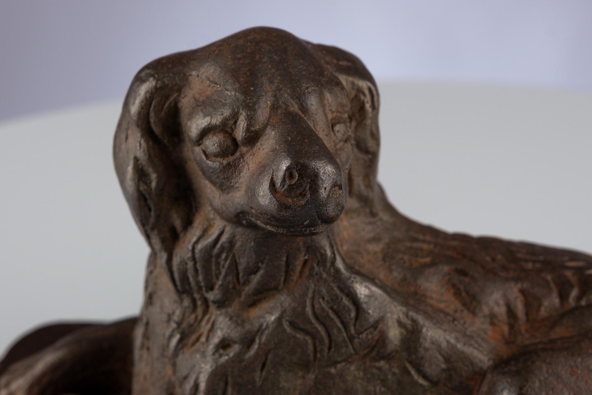 Antica scultura in ghisa di un cane, fine XIX secolo in vendita 5