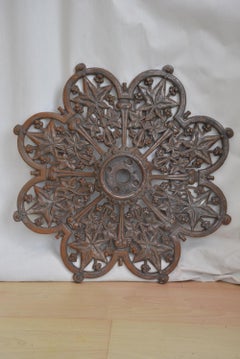 Antique Victorian Cast Iron Ceiling Rose, Ivy Leaf Design, c1880, UK