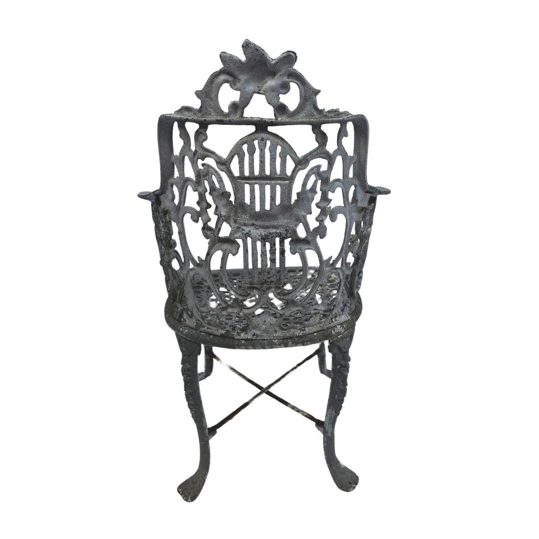 American Antique Cast Iron Chairs attributed to Robert Wood Foundry (Pair) For Sale
