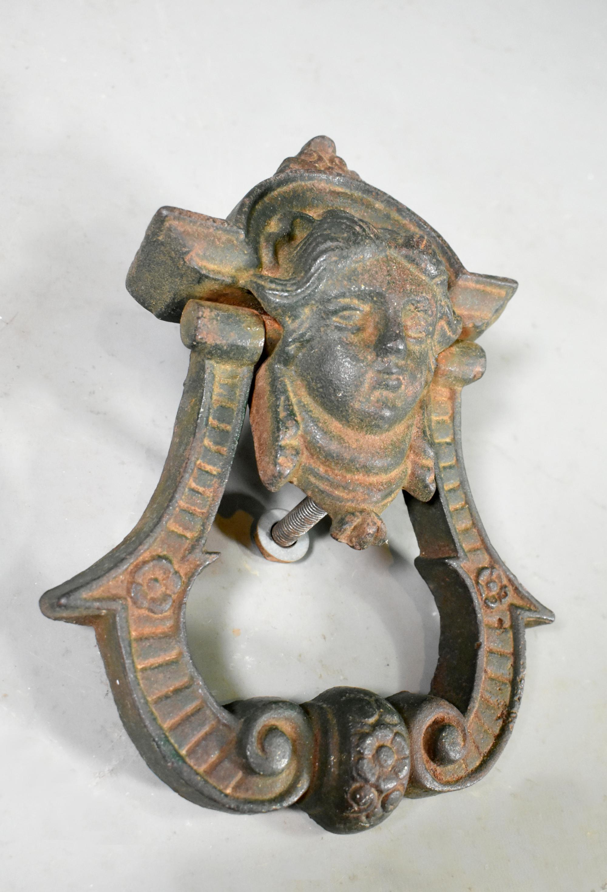 Metalwork Antique Cast Iron Château Door Knocker