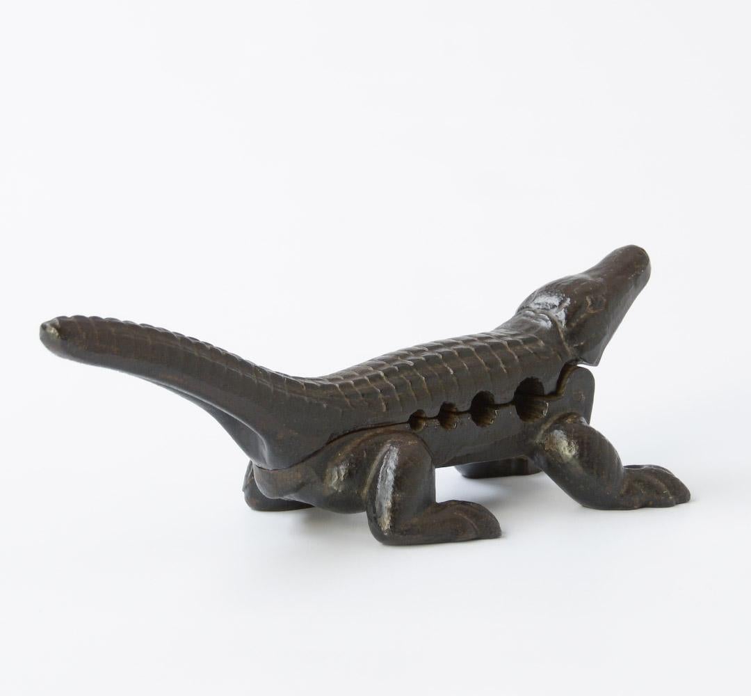 Art Nouveau Antique Cast Iron Crocodile Cork Press