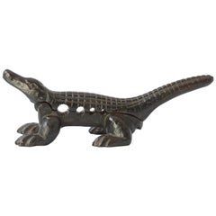 Antique Cast Iron Crocodile Cork Press