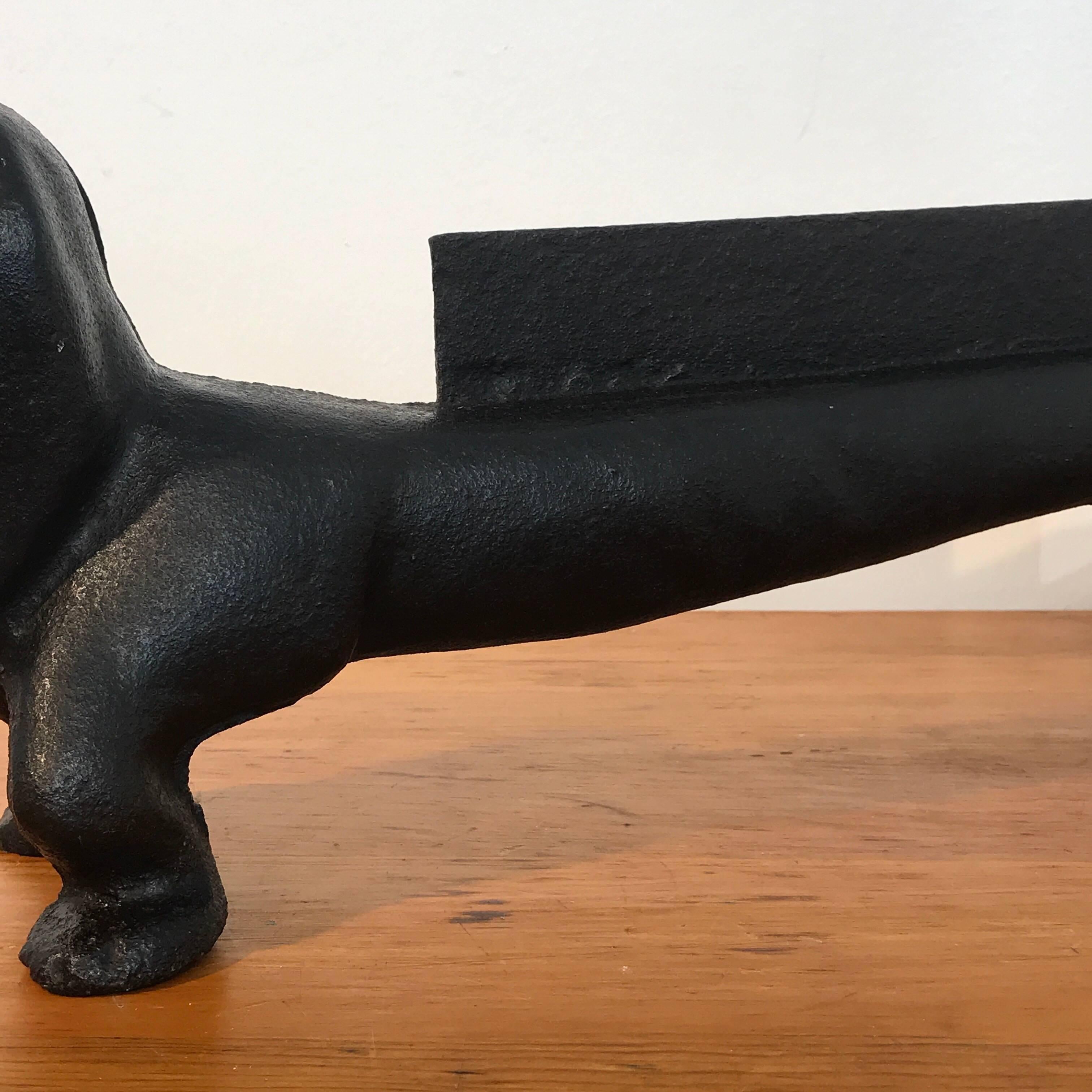antique cast iron dachshund boot scraper history