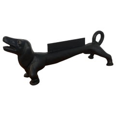 Antique Cast Iron Dachshund Boot Scraper, Attributed to Hubley