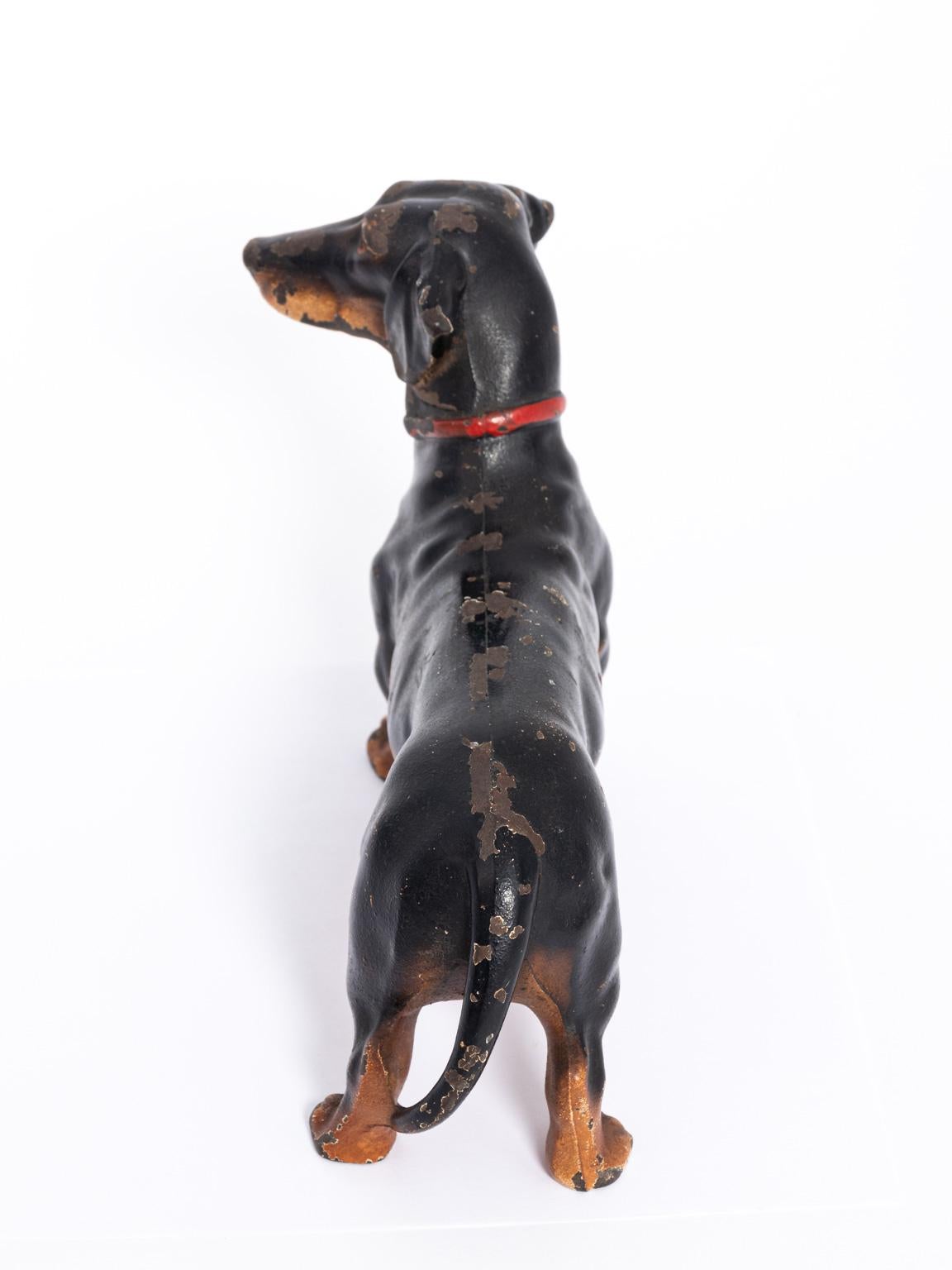 Antique Cast Iron Dachshund Doorstop by Hubley 2