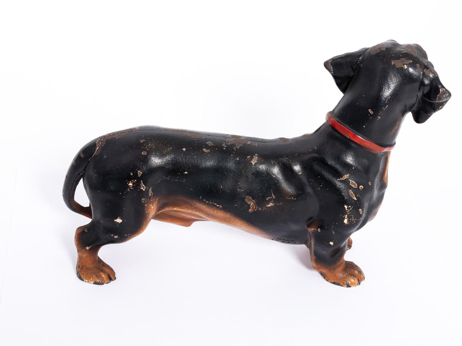 Mid-20th Century Antique Cast Iron Dachshund Doorstop by Hubley