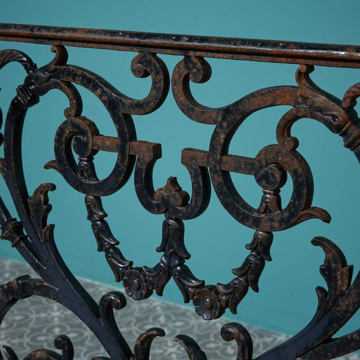 Victorian Antique Cast Iron Decorative Railing Panel For Sale